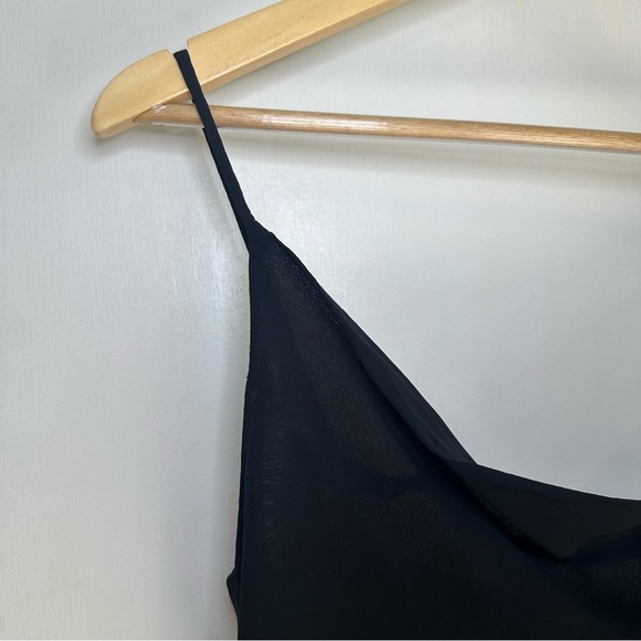 Lily Y2K Asymmetrical Whimsygoth Cowl Neck Dress. Color: Black. Size: Large. - Picture 4 of 9